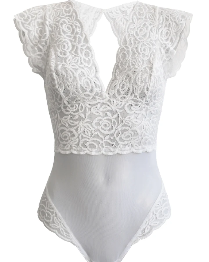 Anekdot Damen vegan Bodysuit Amara Weiß