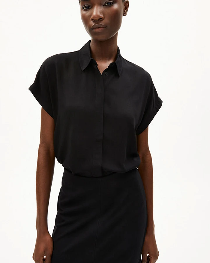 ARMEDANGELS Damen vegan Bluse Larisaana Schwarz