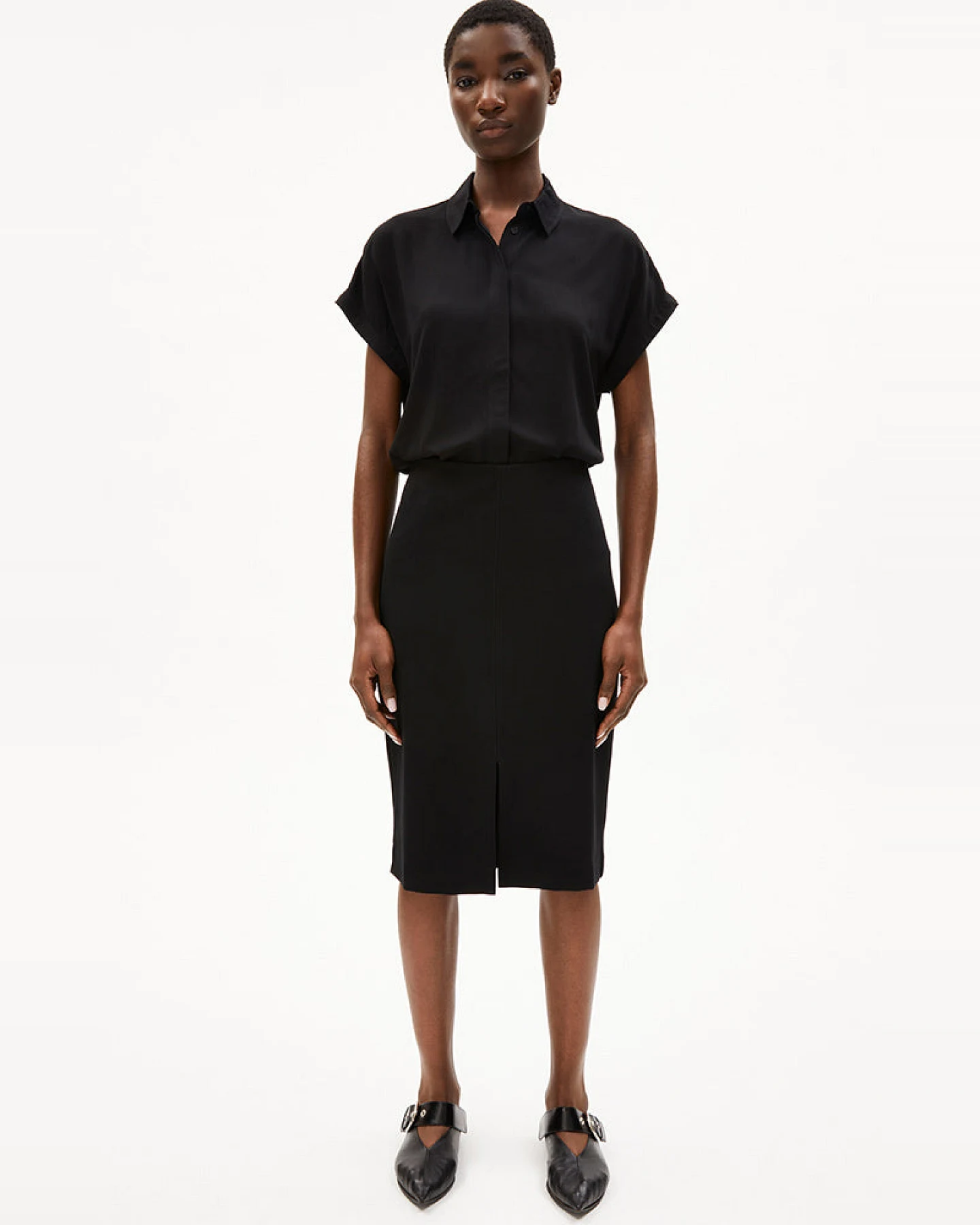 ARMEDANGELS Damen vegan Bluse Larisaana Schwarz – Ansicht 2