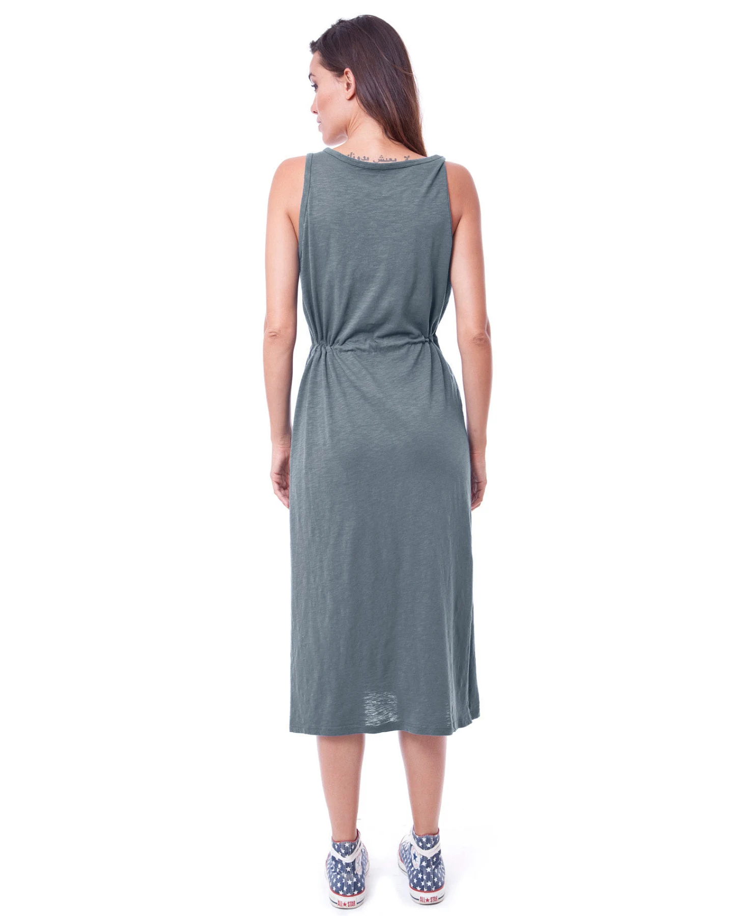 RAVENS VIEW IBIZA Damen vegan Kleid Mariona Khaki – Ansicht 2