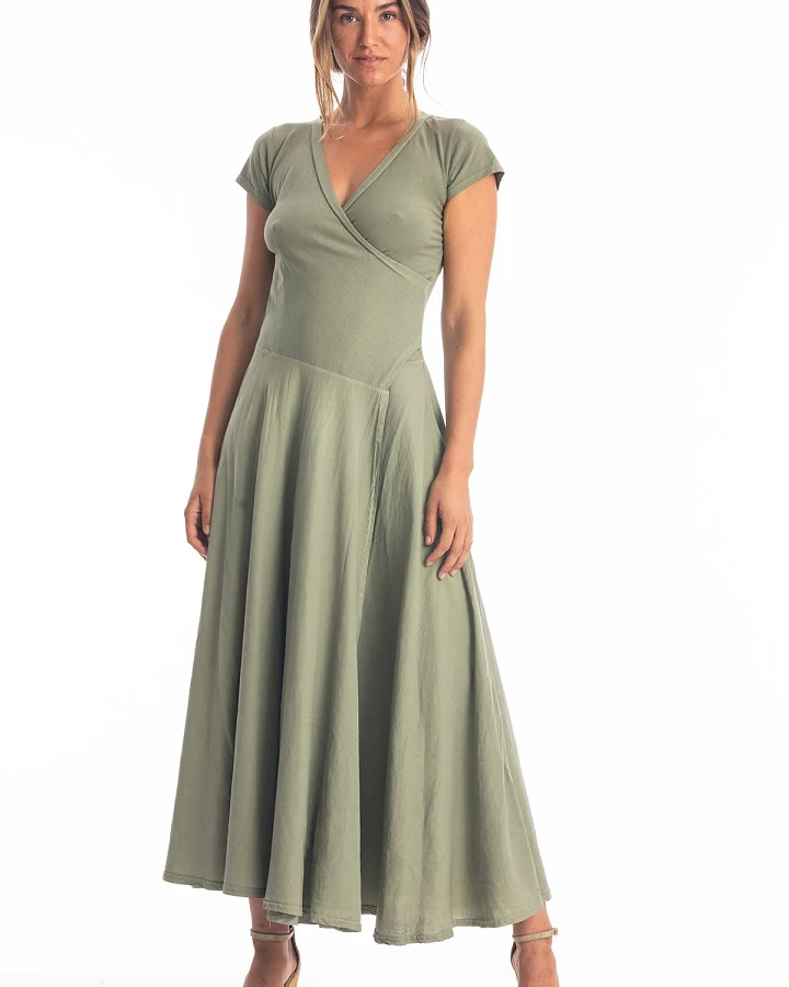RAVENS VIEW IBIZA Damen vegan Kleid Veronika St Khaki