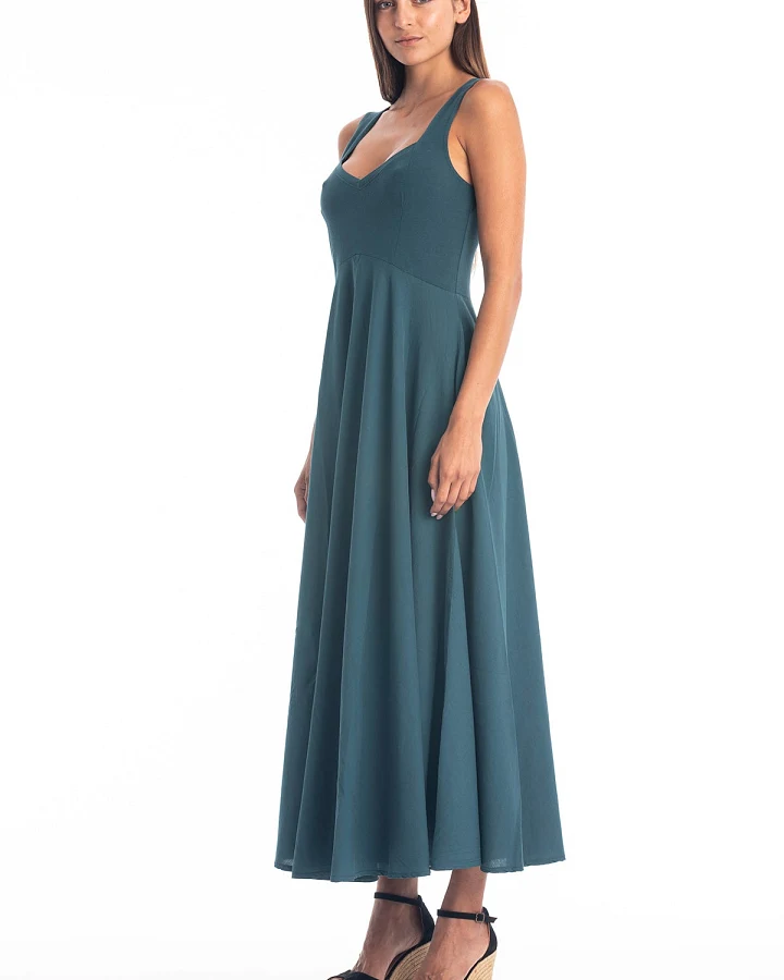 RAVENS VIEW IBIZA Damen vegan Kleid Madonna Ozeanblau