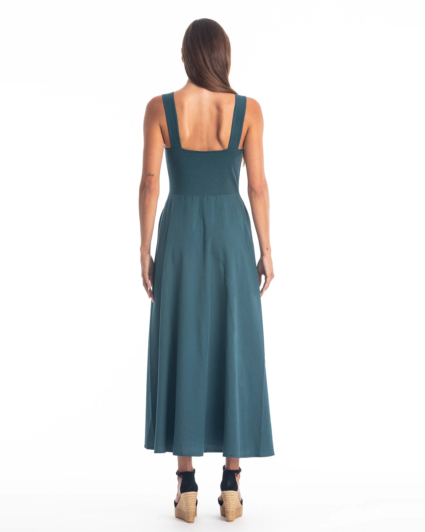 RAVENS VIEW IBIZA Damen vegan Kleid Madonna Ozeanblau – Ansicht 2