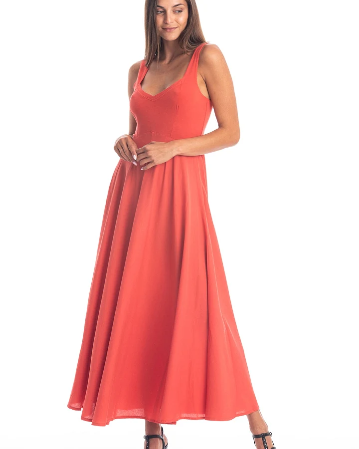 RAVENS VIEW IBIZA Damen vegan Kleid Madonna Fliese Rot