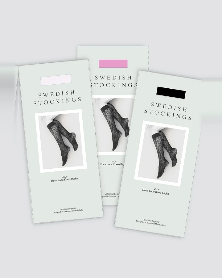 Swedish Stockings Damen vegan Multipack 3x Kniestrümpfe Rosa Multicolour
