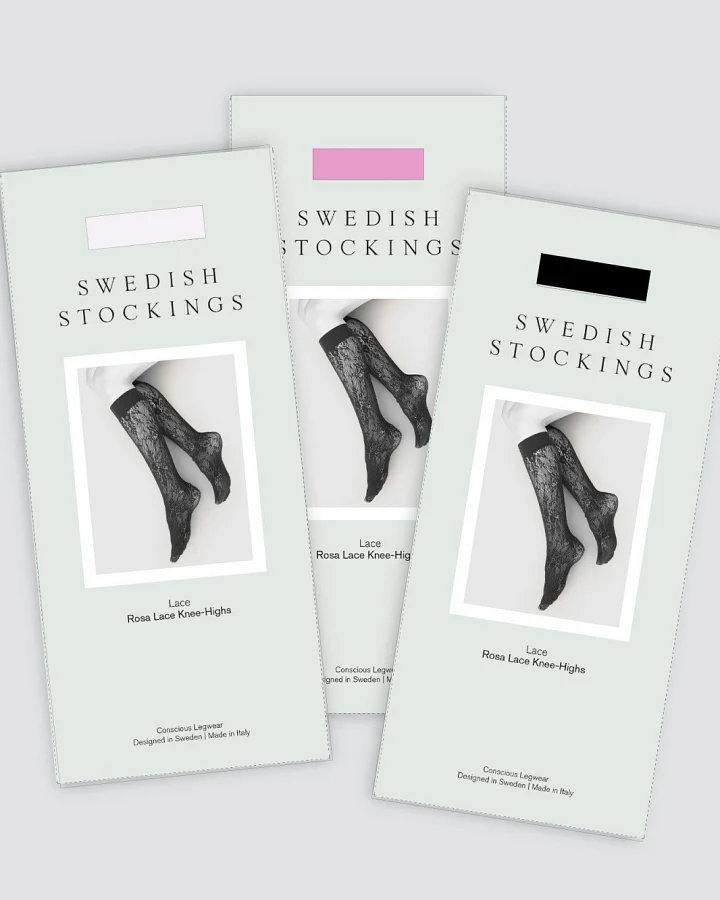 Swedish Stockings Damen vegan Multipack 3x Kniestrümpfe Rosa Multicolour