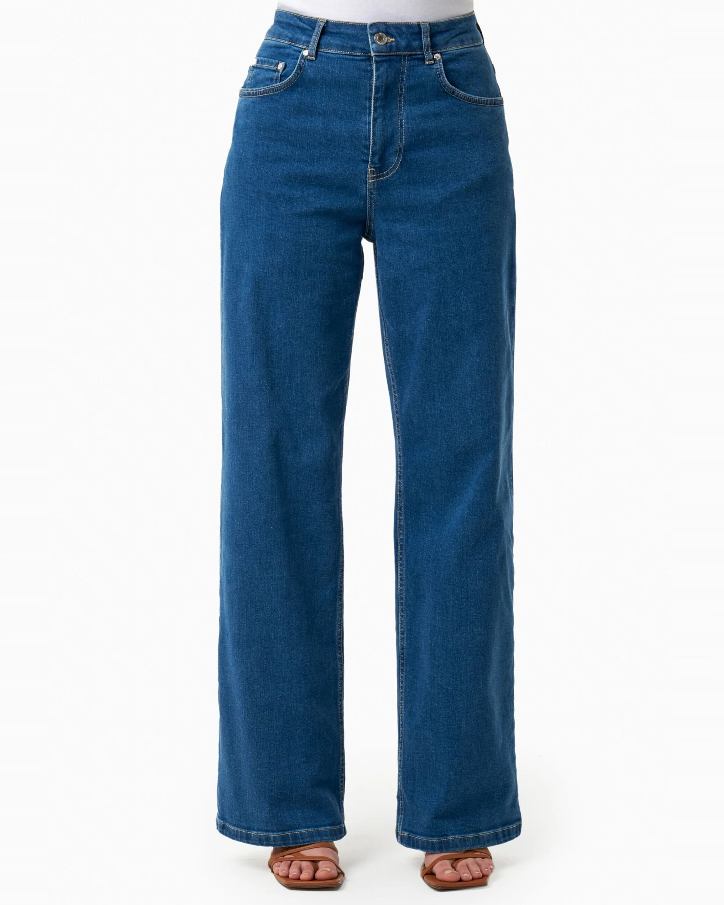 ORGANICATION Damen vegan Jeans Straight Cut Blau – Ansicht 2