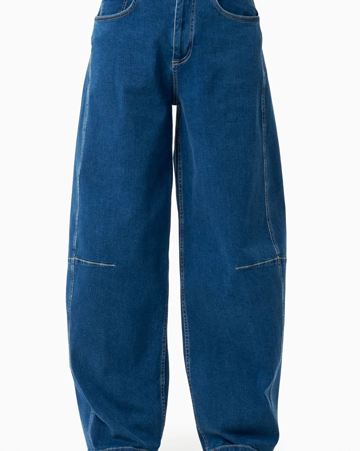 ORGANICATION Damen vegan Jeans Weites Bein Blau