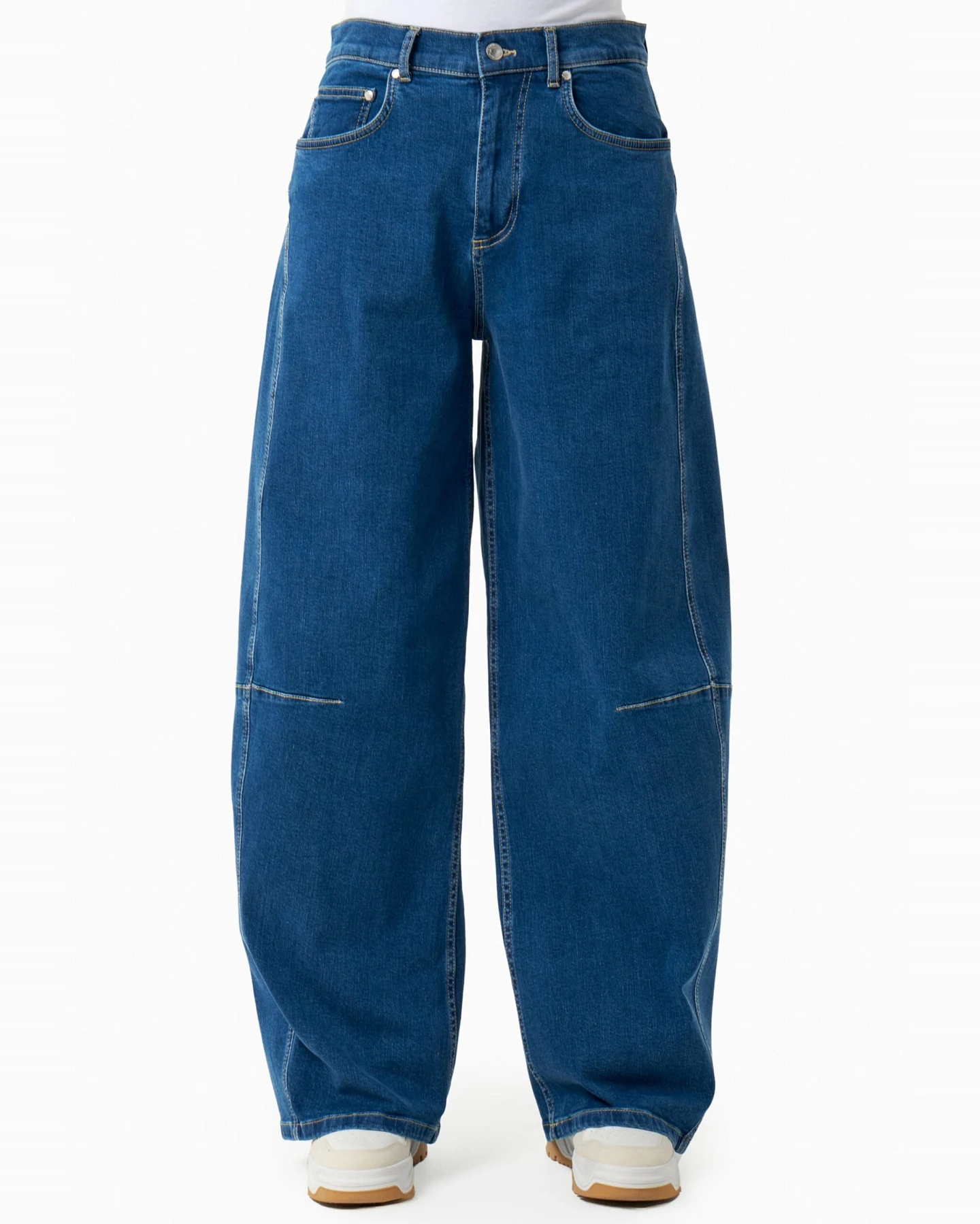 ORGANICATION Damen vegan Jeans Weites Bein Blau – Ansicht 2