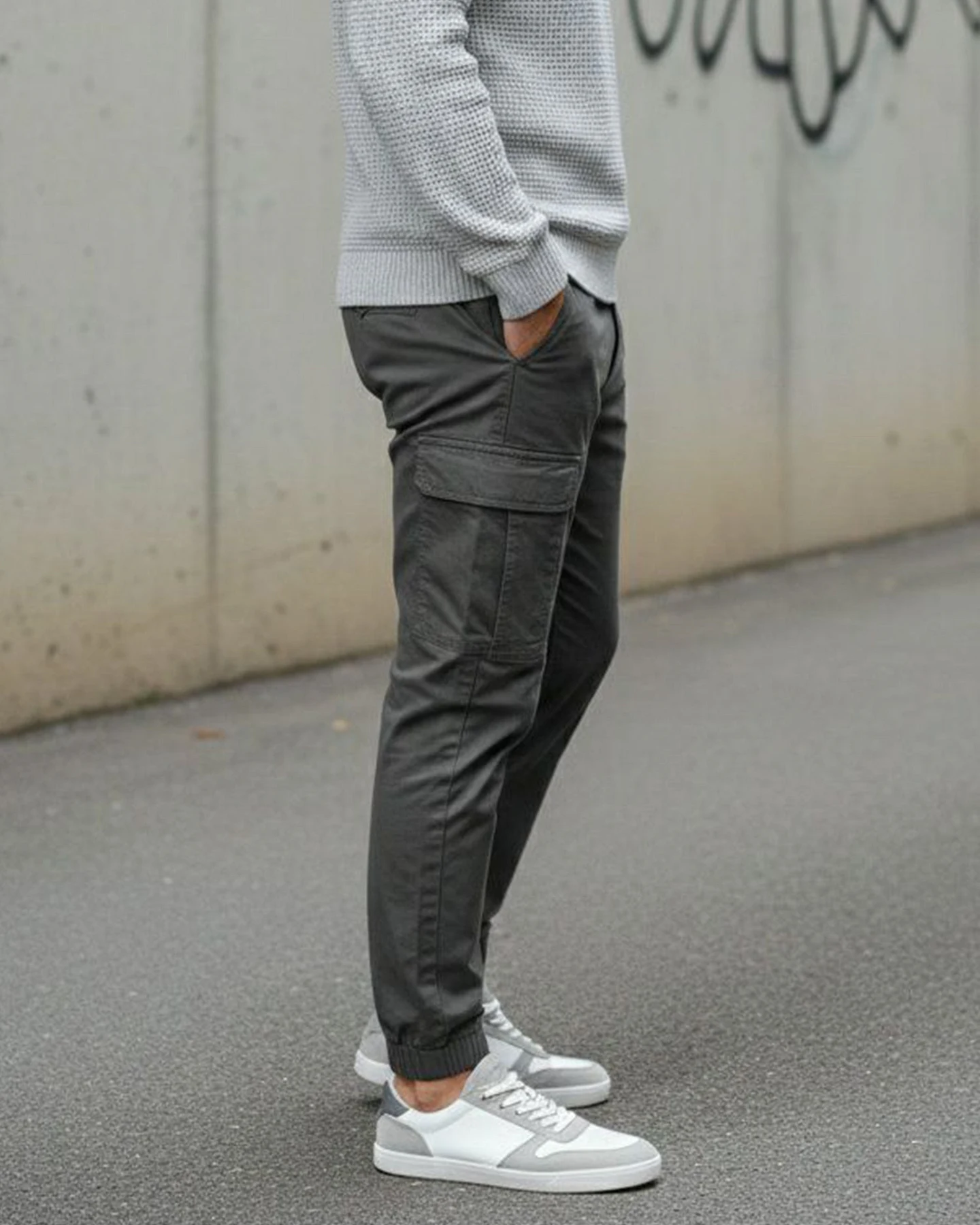 Will's Vegan Store Herren vegan Sneaker Barefoot In Weiß Und Grau – Ansicht 2