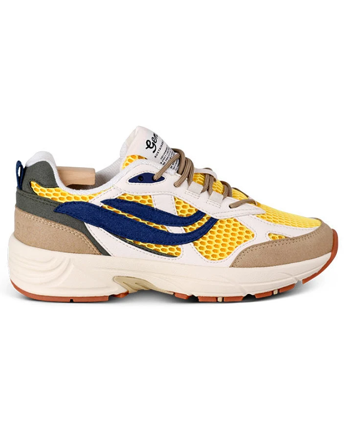 Genesis Damen vegan Sneaker G-Eco '99 Sand/Weiß/Gelb