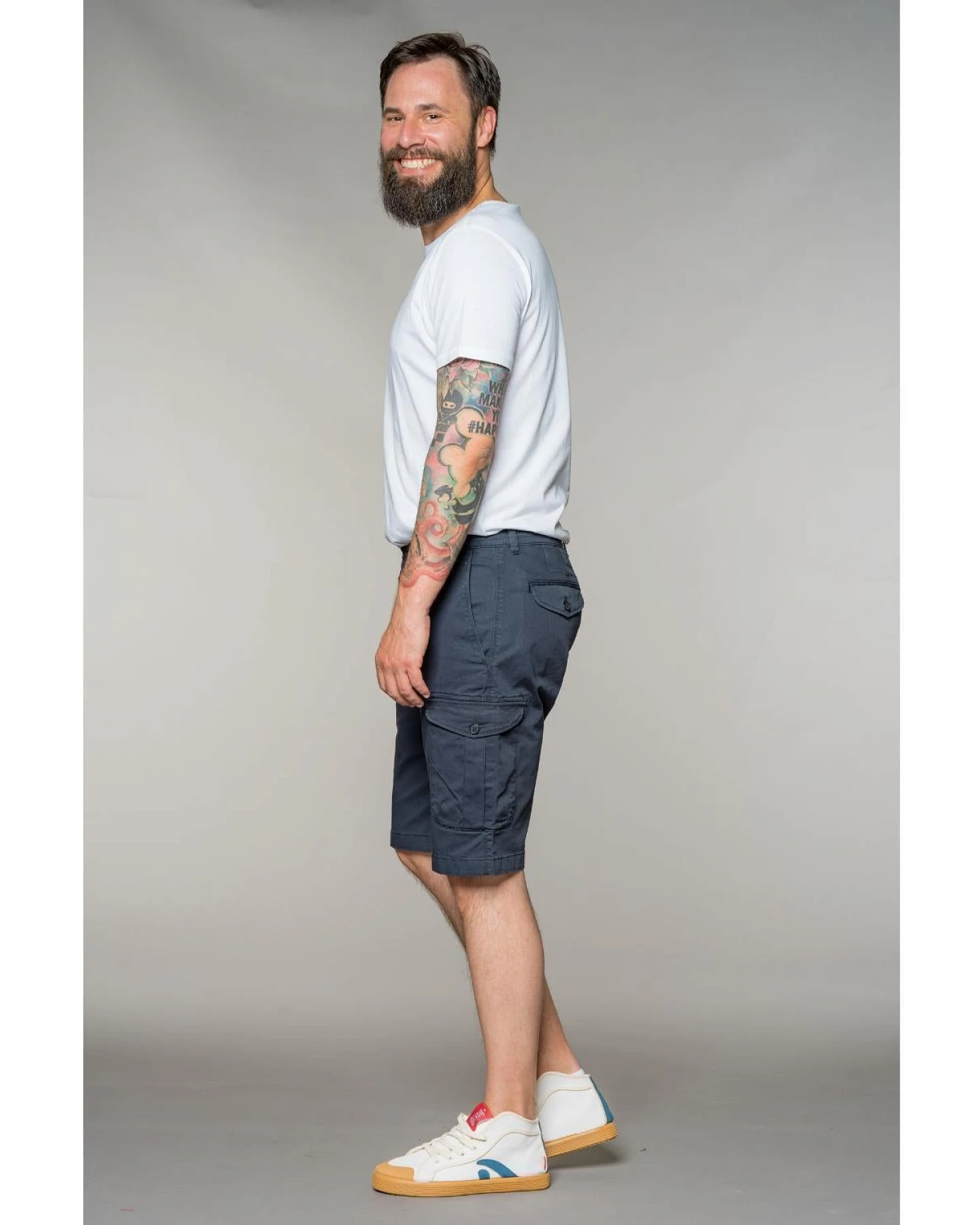 Feuervogl Herren vegan Shorts Bermuda Cargo Navy – Ansicht 2