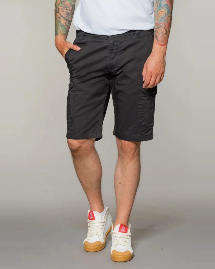 Feuervogl Herren vegan Shorts Bermuda Cargo La:Rs Schwarz