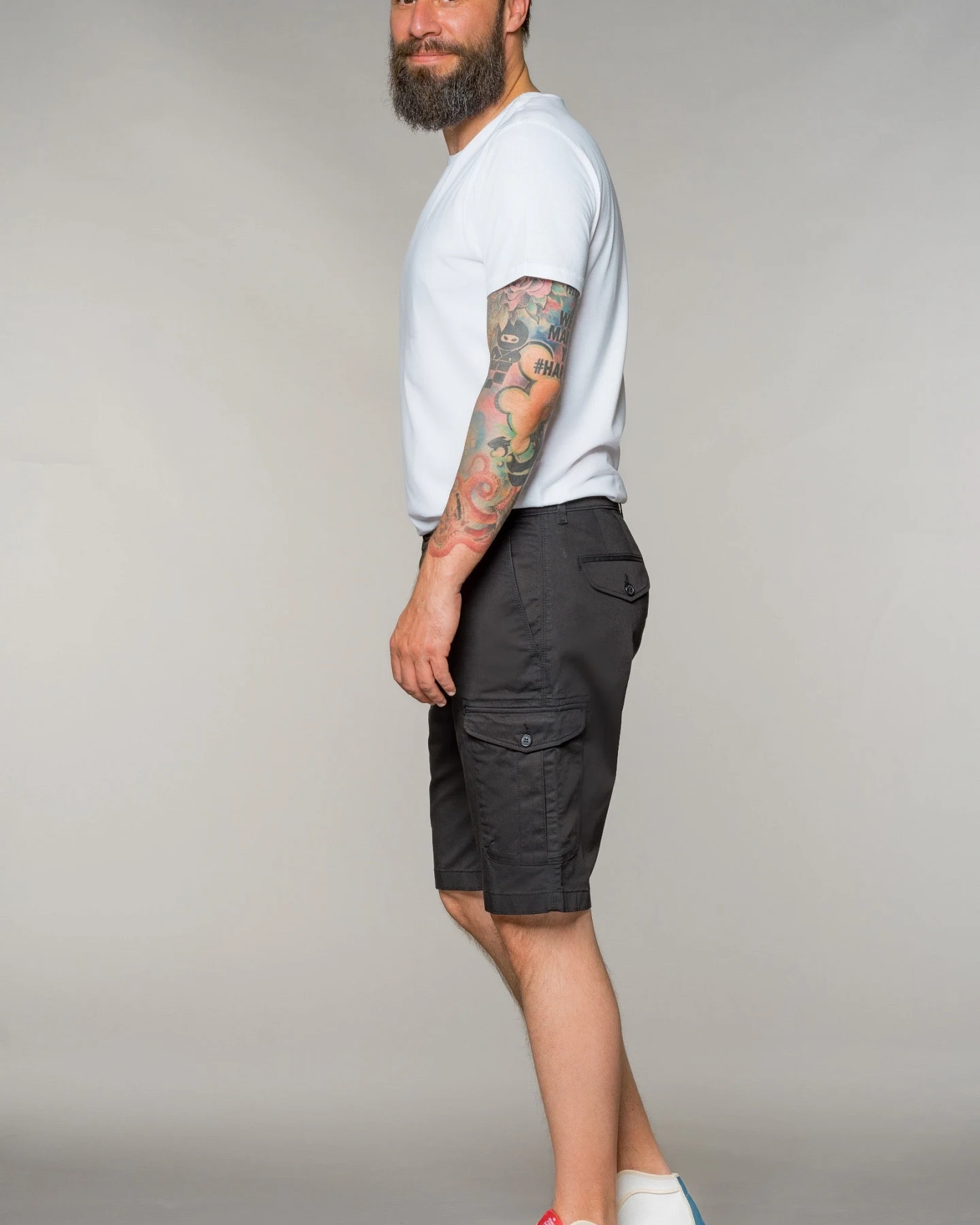 Feuervogl Herren vegan Shorts Bermuda Cargo La:Rs Schwarz – Ansicht 2