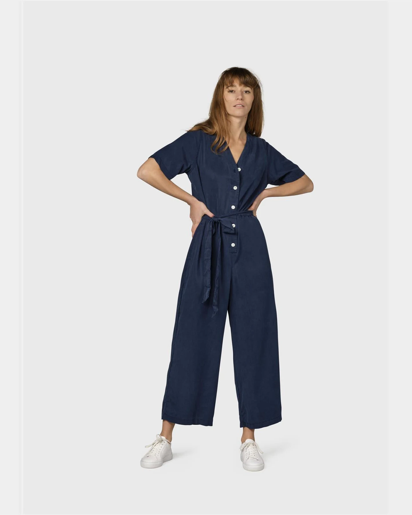 Klitmøller Damen vegan Jumpsuit Marna Ozeanblau – Ansicht 2