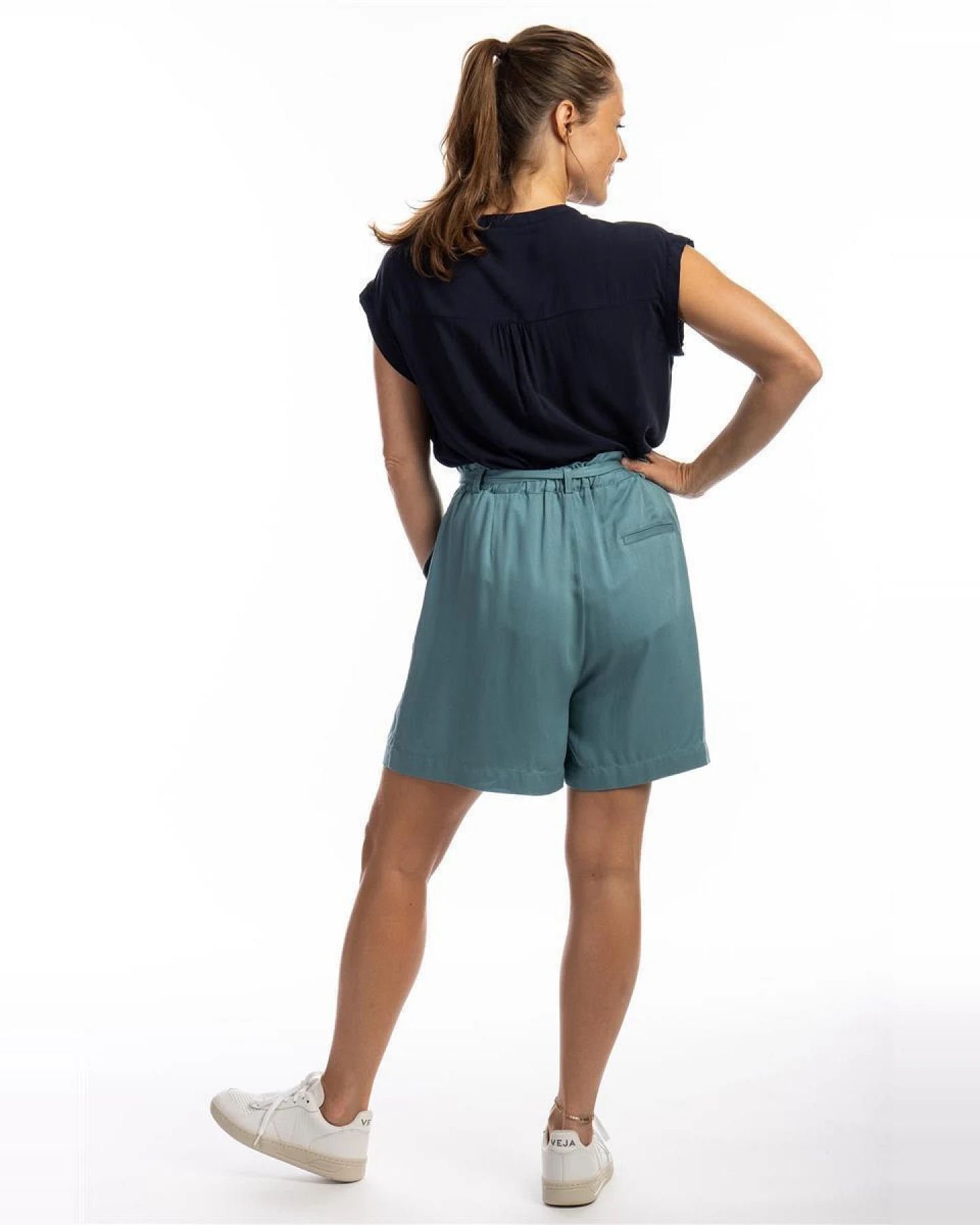 Zerum Damen vegan Bluse Ines Navy – Ansicht 2