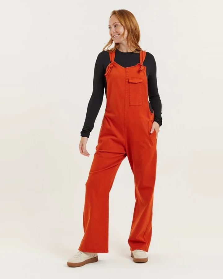Flax and Loom Damen vegan Dungaree Tencel Mary Lou Gebranntes Orange