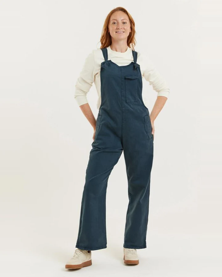 Flax and Loom Damen vegan Dungaree Tencel Mary Lou Marine