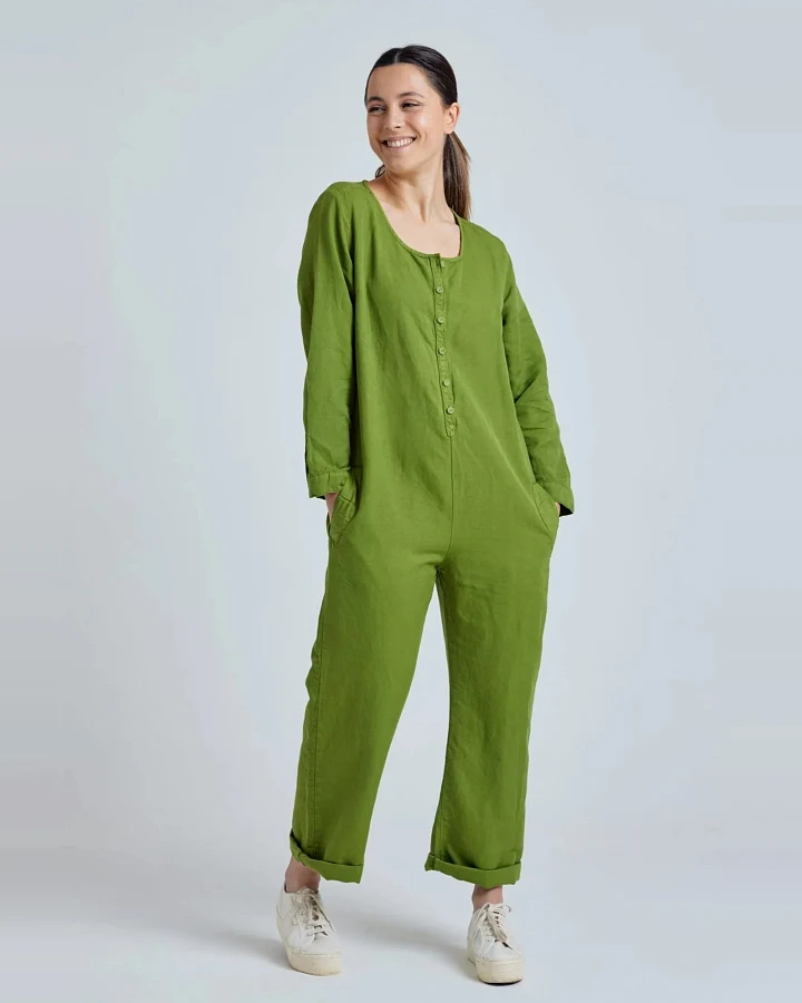 Flax and Loom Damen vegan Jumpsuit Clara Spring Green