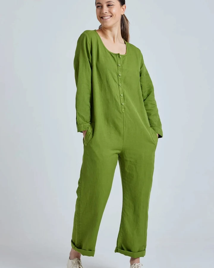 Flax and Loom Damen vegan Jumpsuit Clara Spring Green