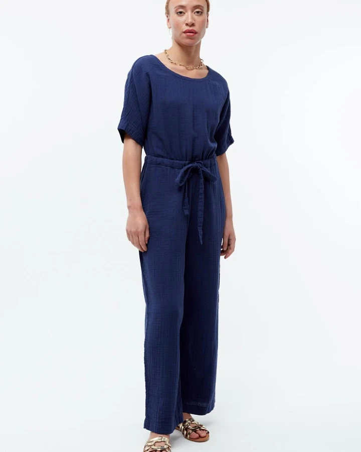Givn Damen vegan Jumpsuit Musselin Kayla Nightshade Blau