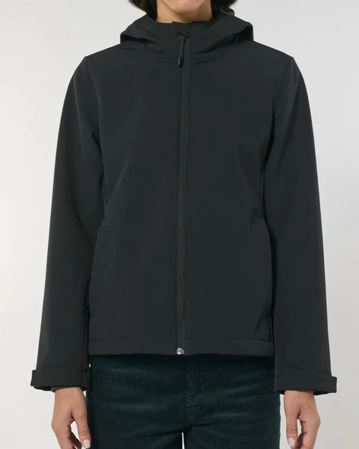 UNIPOLAR Damen vegan Jacke Softshell Discovering Schwarz
