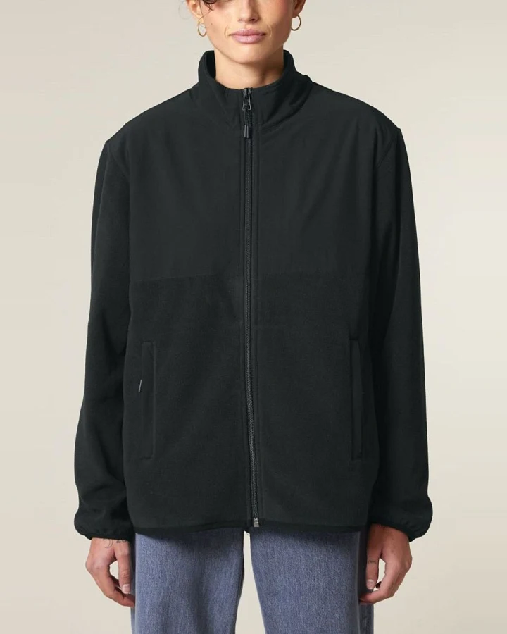 UNIPOLAR Herren vegan Fleece Jacke Treks Modell In Schwarz