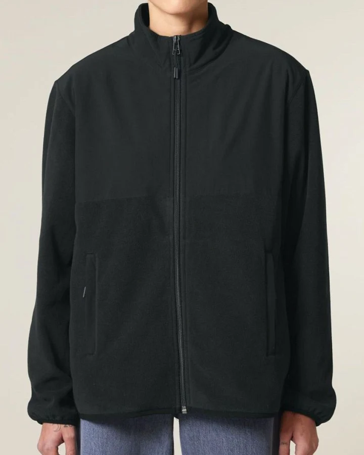 UNIPOLAR Herren vegan Fleece Jacke Treks Modell In Schwarz