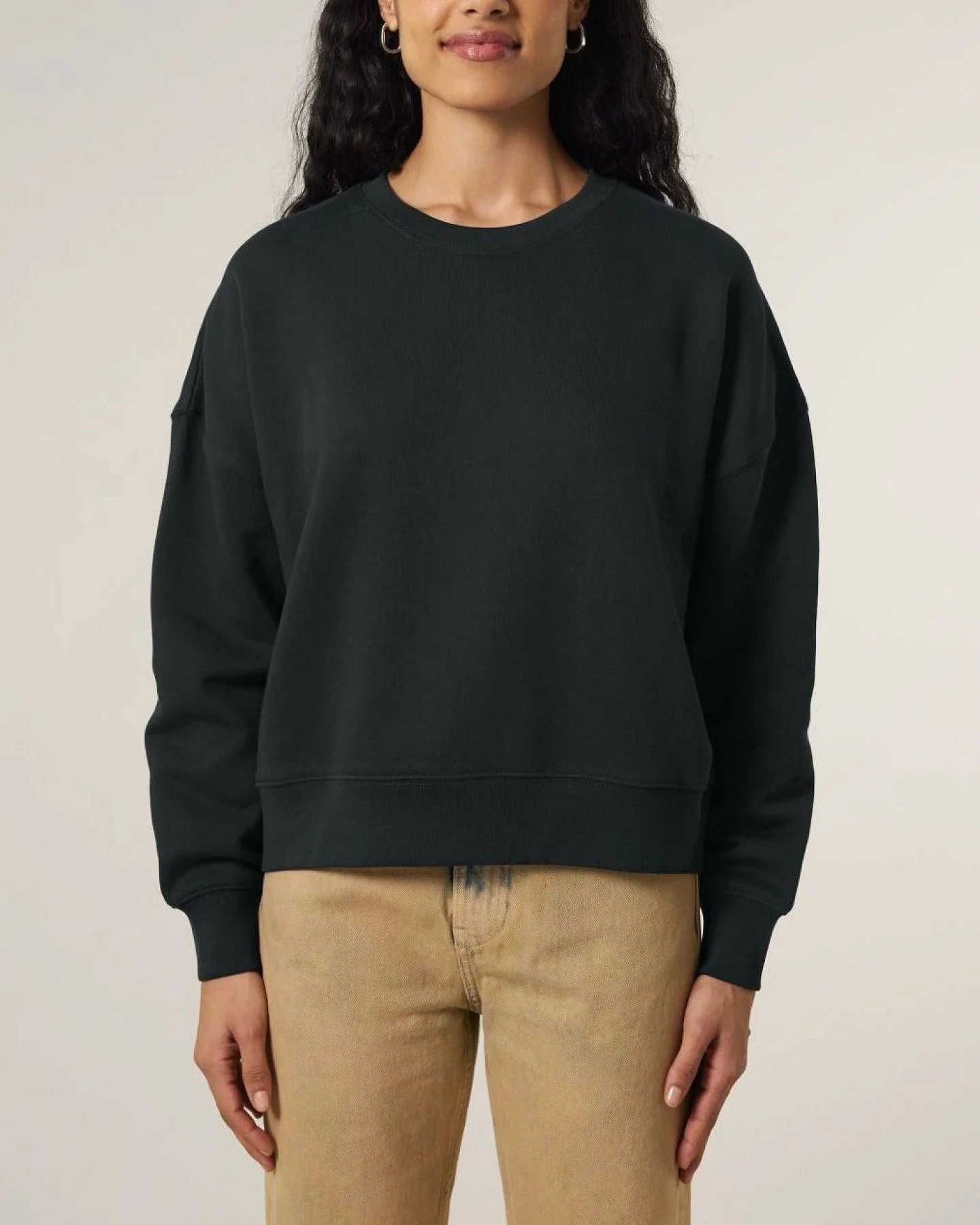 UNIPOLAR Damen vegan Pullover Basic Almai Schwarz – Ansicht 2