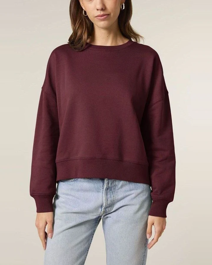 UNIPOLAR Damen vegan Pullover Basic Almai Burgundy