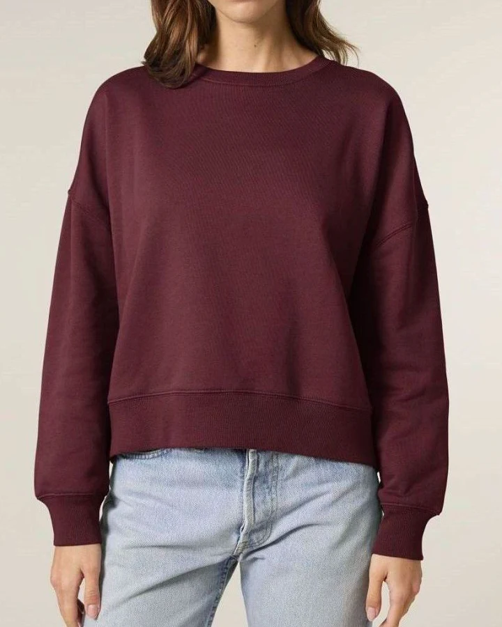 UNIPOLAR Damen vegan Pullover Basic Almai Burgundy