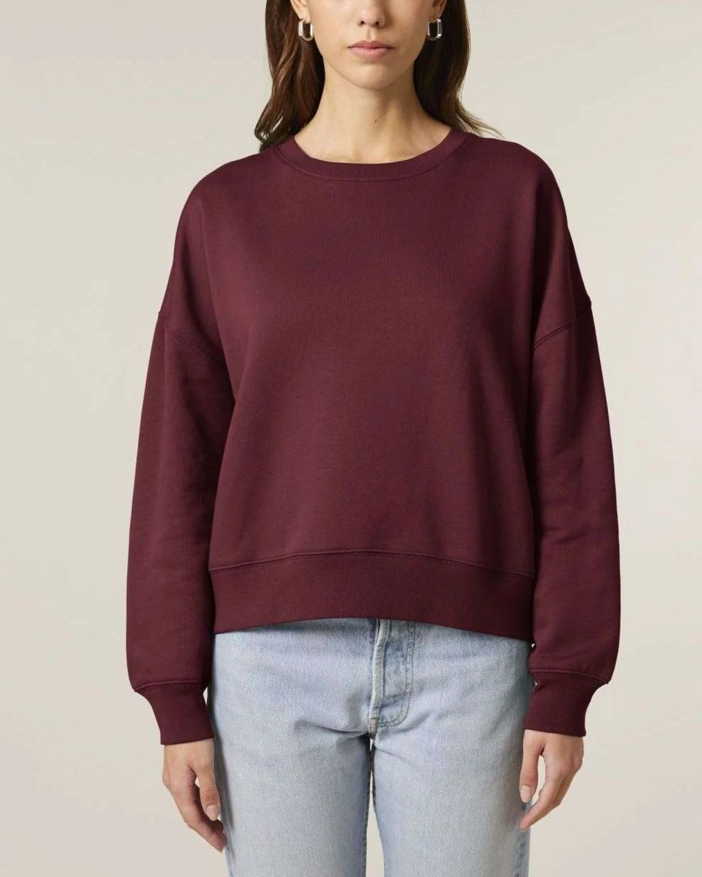 UNIPOLAR Damen vegan Pullover Basic Almai Burgundy – Ansicht 2