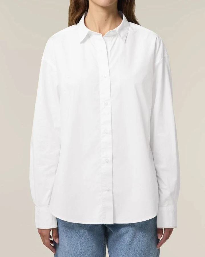 UNIPOLAR Damen vegan Bluse Basic Style Weiß