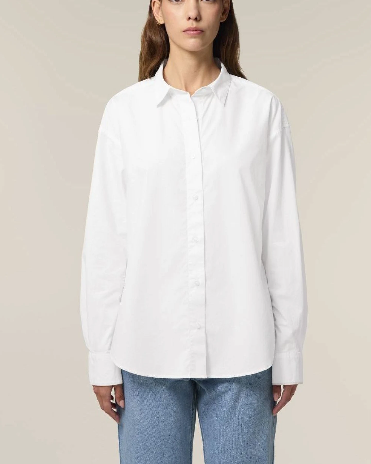 UNIPOLAR Damen vegan Bluse Basic Style Weiß – Ansicht 2