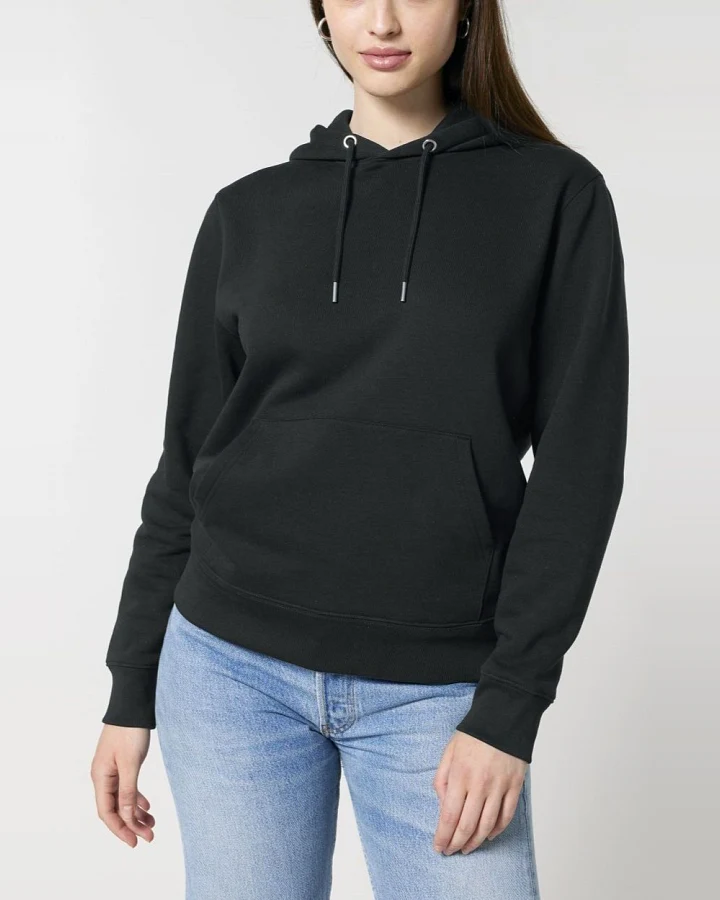 UNIPOLAR Herren vegan Hoodie Basic Crossing Schwarz