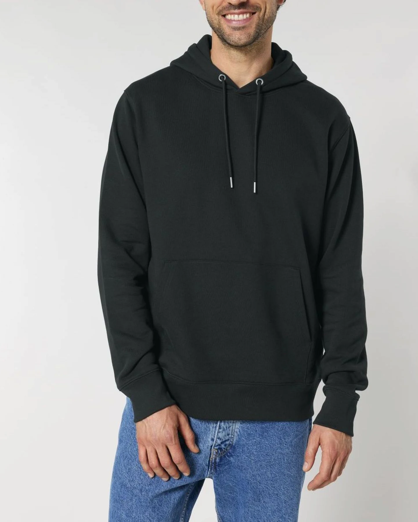 UNIPOLAR Herren vegan Hoodie Basic Crossing Schwarz – Ansicht 2