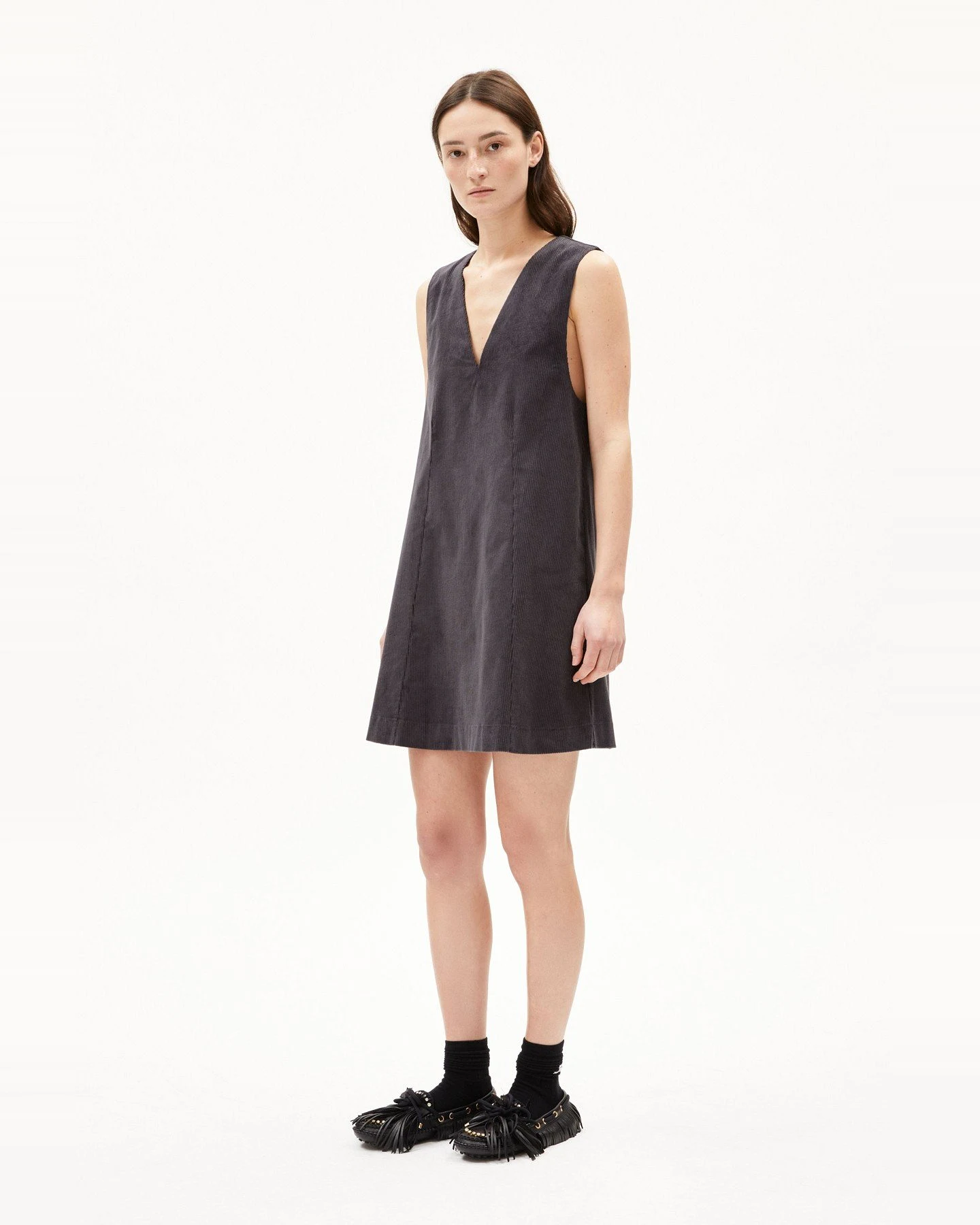 Kleid Pinaafo Cord Grau – Ansicht 2