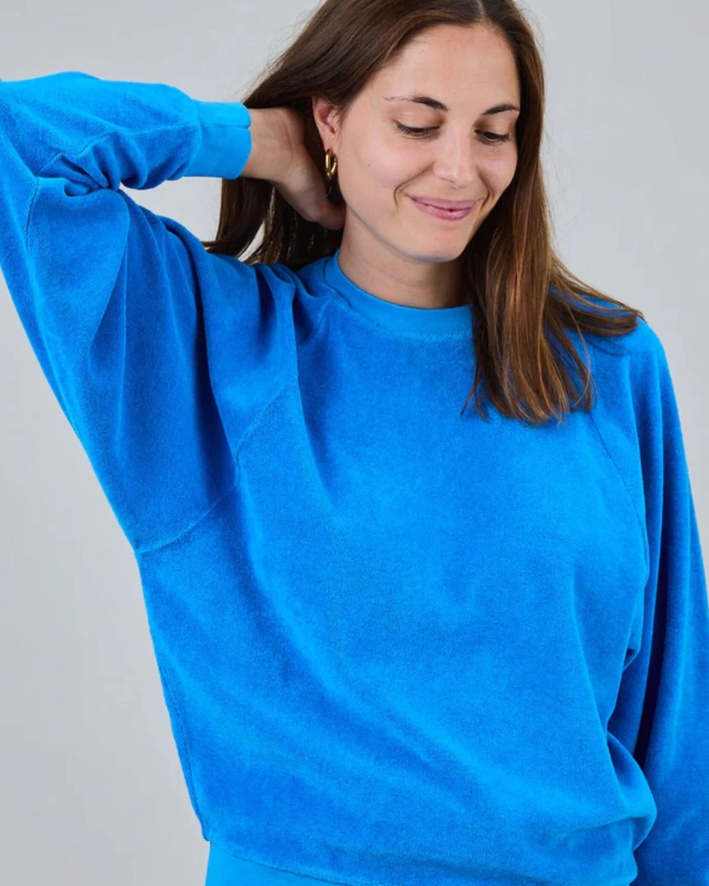 Sweatshirt Terry Ranglan Blau – Ansicht 2