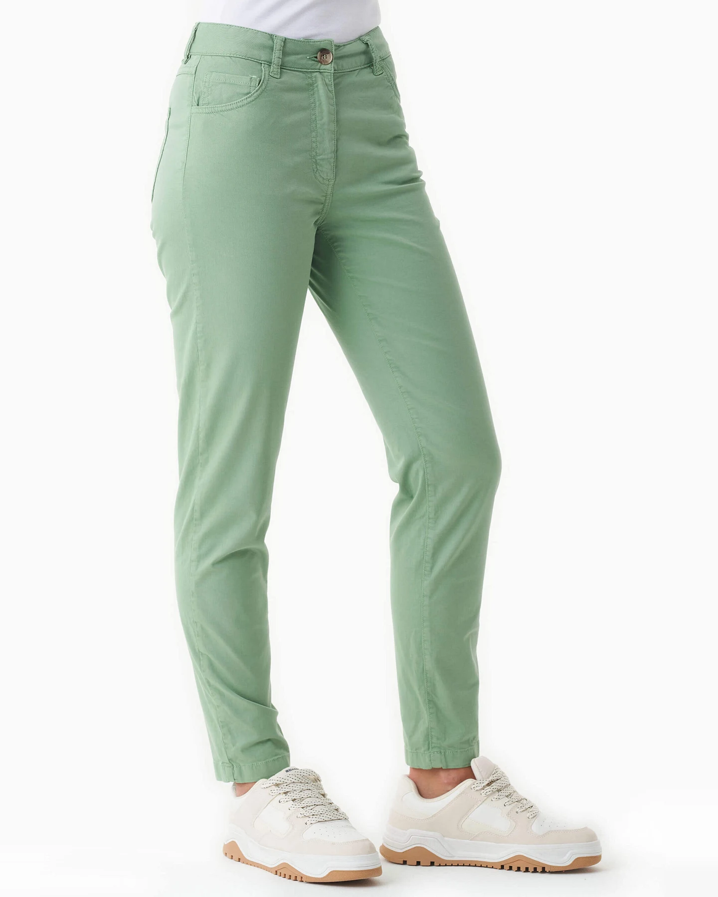 ORGANICATION Damen vegan Jeans Matcha Grün – Ansicht 2