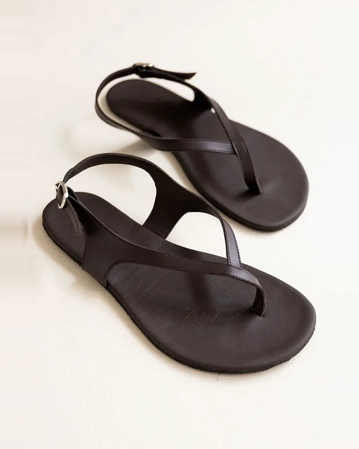 Clotsy Damen vegan Sandalen Barefoot Alba Braun