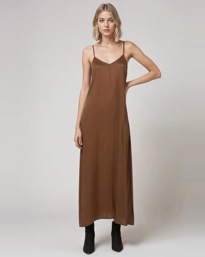 Neu Nomads Damen vegan Midikleid Sammie Cognac