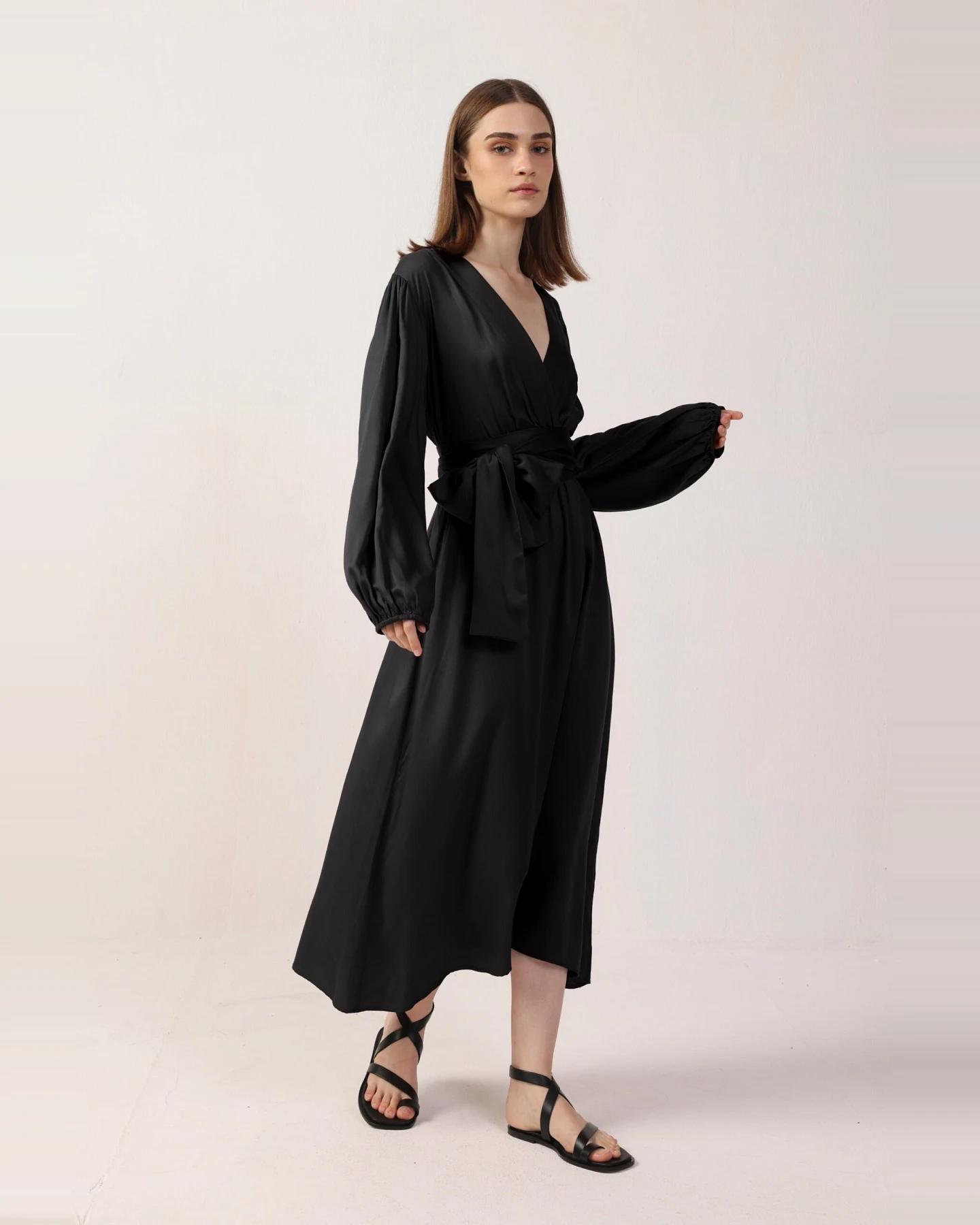 Neu Nomads Damen vegan Kleid Rachel Langarm Schwarz – Ansicht 2
