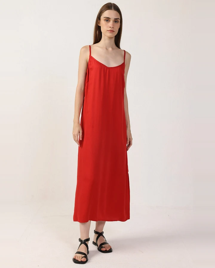 Neu Nomads Damen vegan Kleid Gitta Slip Rot