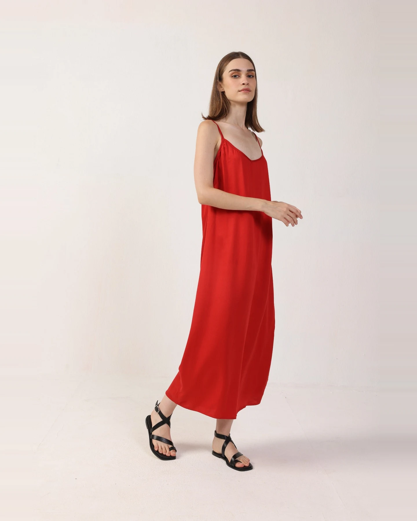 Neu Nomads Damen vegan Kleid Gitta Slip Rot – Ansicht 2