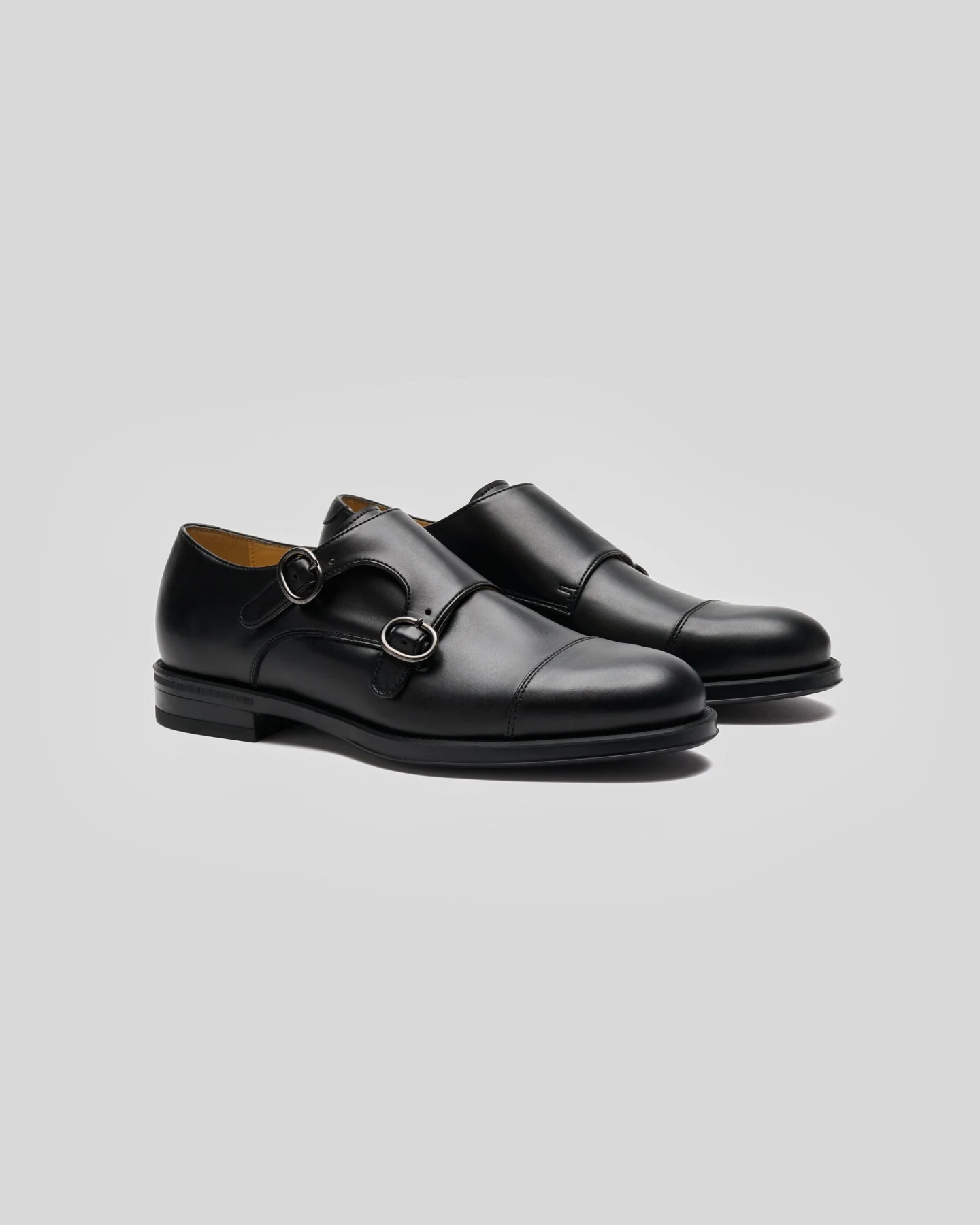 Solari Milano Herren vegan Kleid Schuhe Monk Strap Schwarz – Ansicht 2