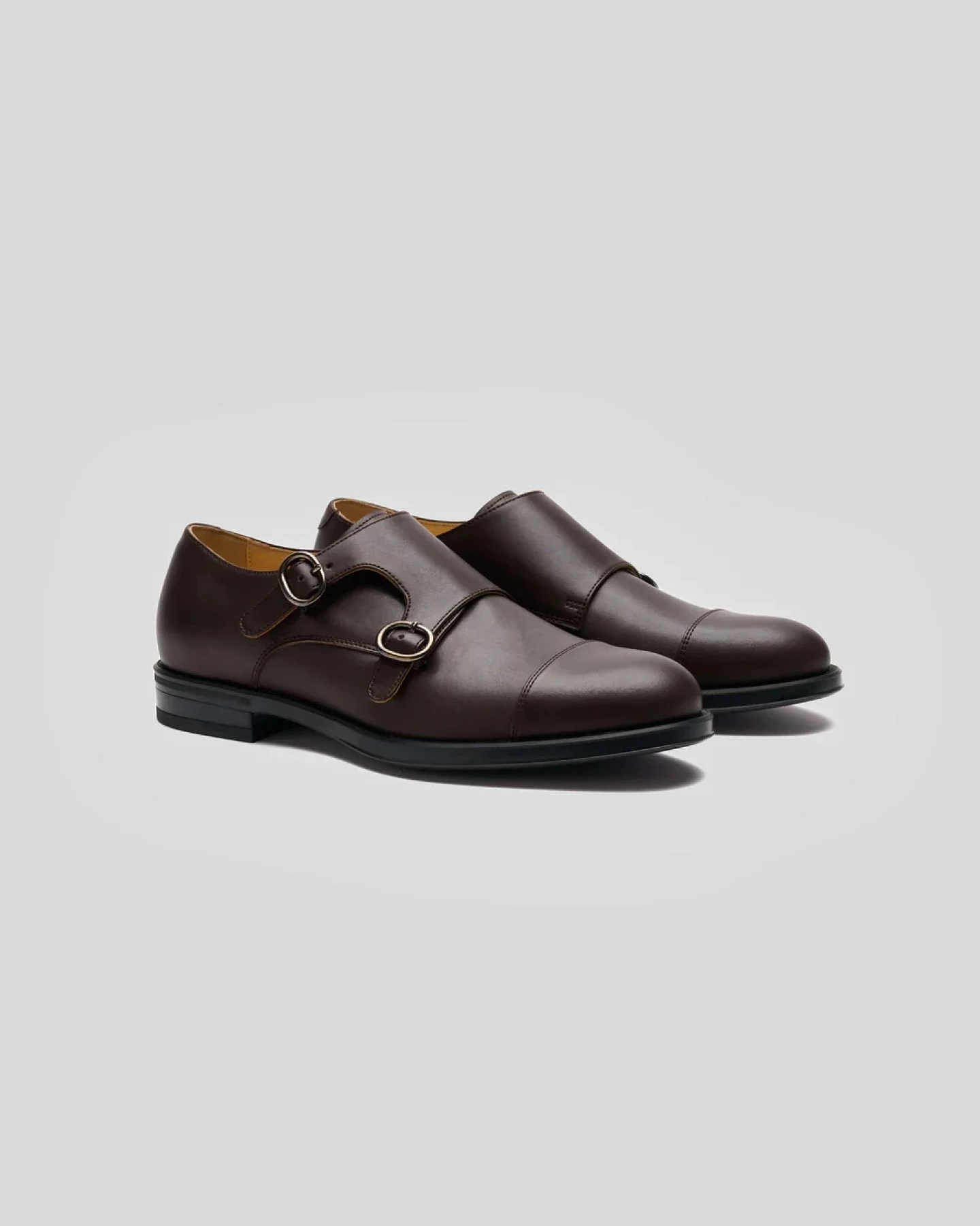 Solari Milano Herren vegan Kleid Schuhe Monk Strap Braun – Ansicht 2
