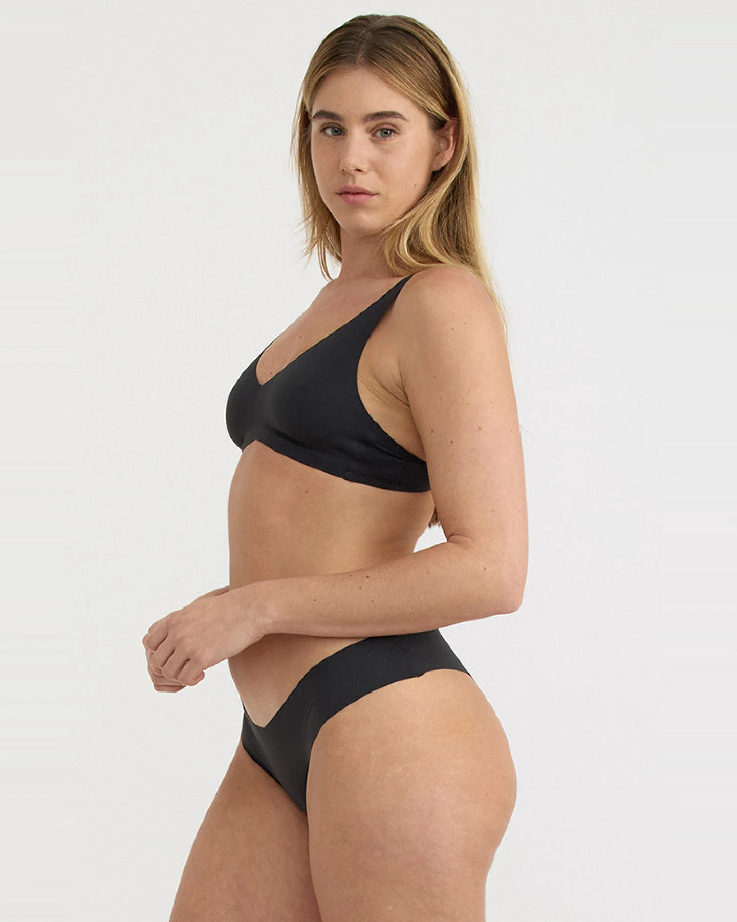 Sophie Stone Damen vegan Bh Core Wireless Plunge Schwarz – Ansicht 2