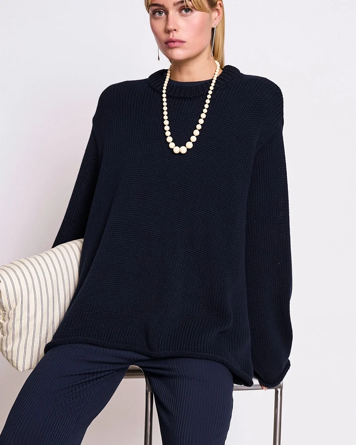 JAN 'N JUNE Damen vegan Pullover Sona Nightfall Blau