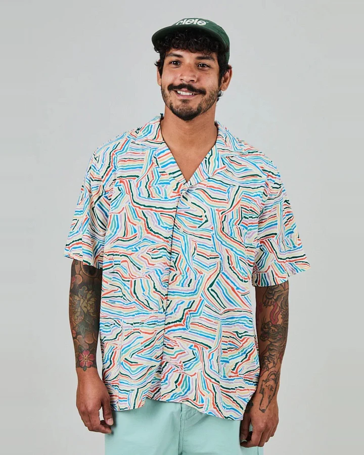 Hemd Messy Stripes Aloha Blau