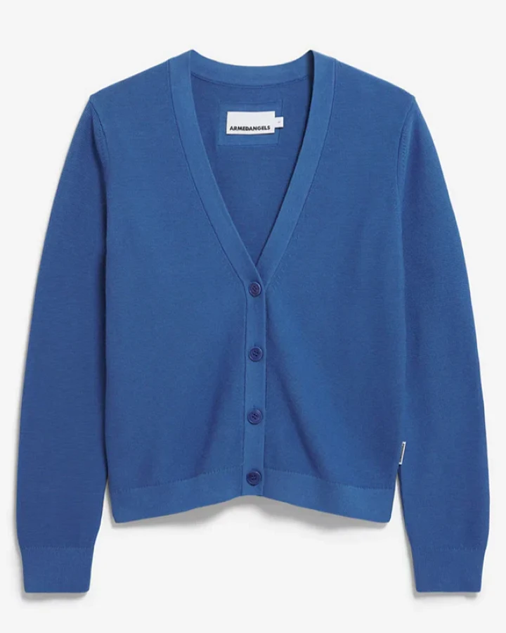 ARMEDANGELS Damen vegan Strickjacke Menaal Dark Morning Blue